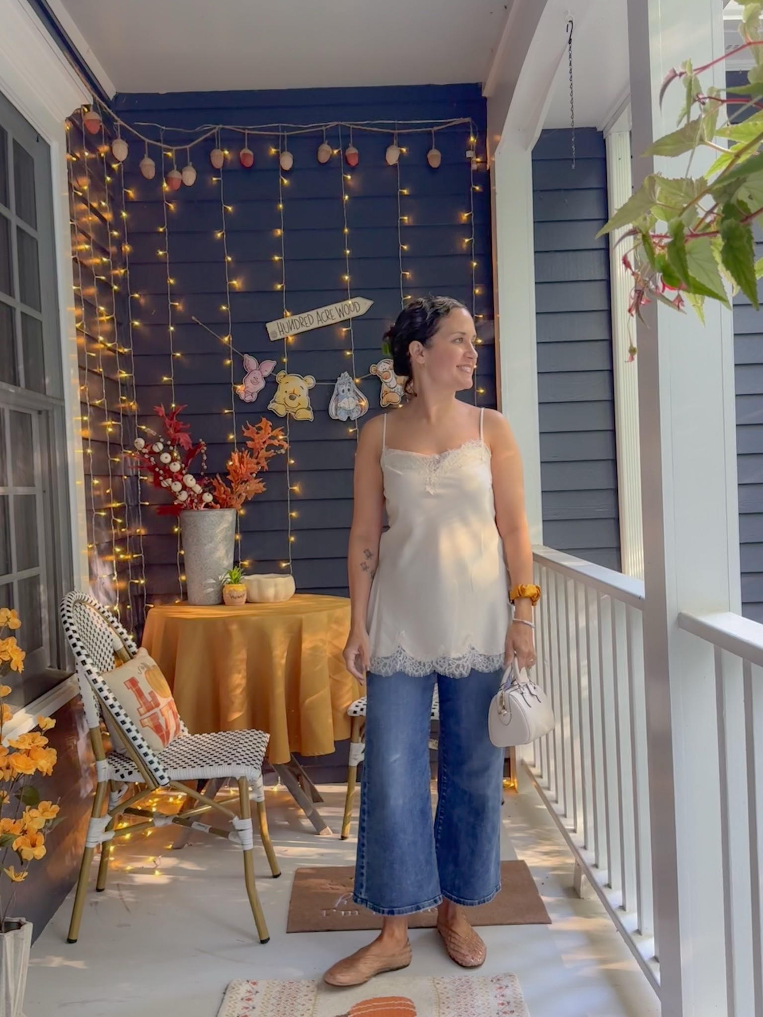 Beautiful early autumn day today! Lace trimmed tank from Nordstrom with Madewell jeans,  Dolce Vita jam jelly flats and cute little Coach bag. I would wear this for a date night too.

Late summer \ early fall outfit.

#LTKdayinmylife #LTKSeasonal #LTKOver40