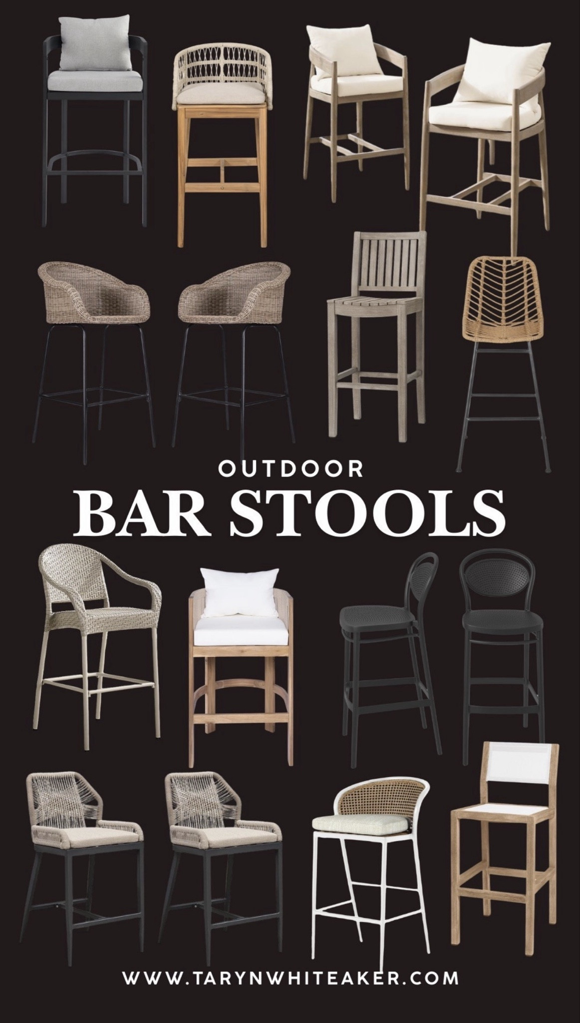 Outdoor bar stool ideas that instantly upgrade your patio or outdoor kitchen
Woven, wood, and black outdoor bar stools that look high-end and are perfect for a modern backyard setup
Exact items are linked to shop

#LTKSeasonal #LTKHome