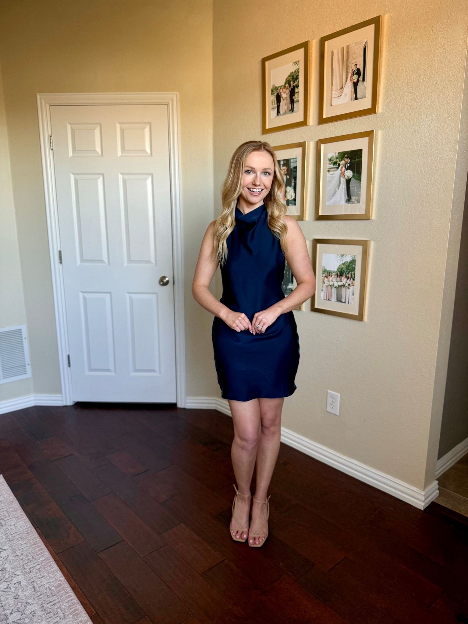 Classic navy cocktail dress! Wearing a size 2 

#LTKSeasonal #LTKWedding #LTKPetite