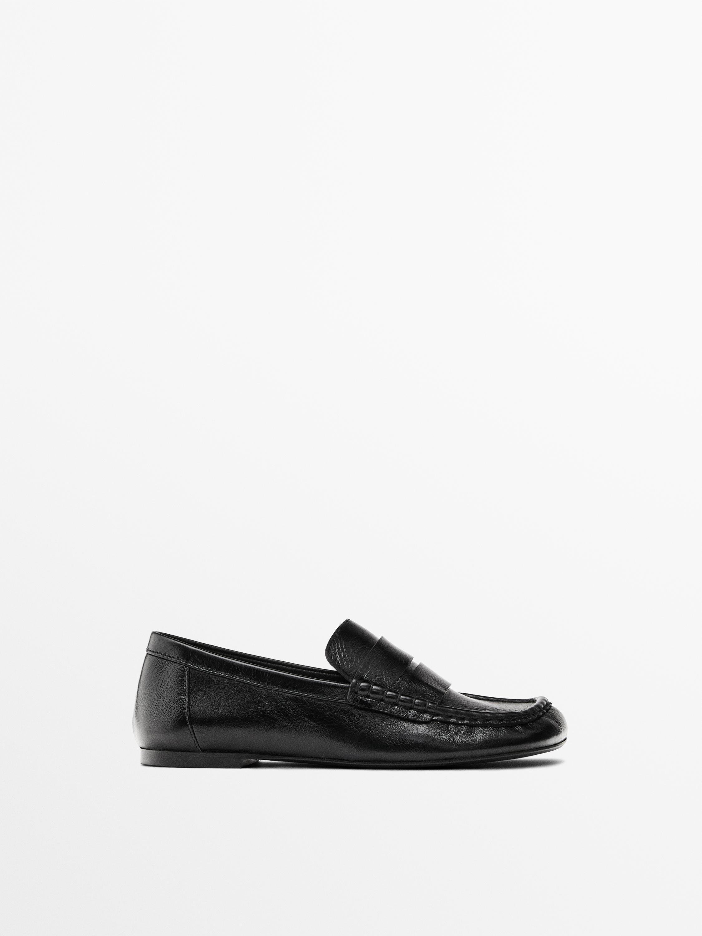 Mocassins cuir patte décorative | Massimo Dutti FR