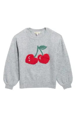 MARGAUX AND LEXI Kids' Cherry Chenille Sweater in Heather Grey at Nordstrom Rack, Size 10-12 | Nordstrom Rack