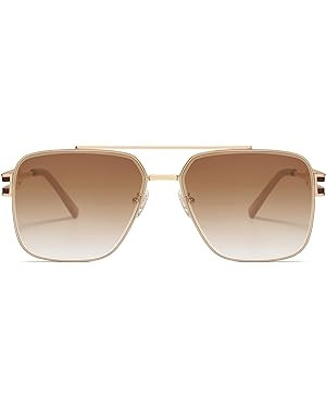 SOJOS Retro Oversized Square Sunglasses for Women Men, Vintage Large Double Bridge Metal Frame Un... | Amazon (US)