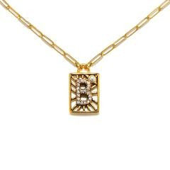 "B" Sun Ray Initial Necklace | Sequin | Sequin