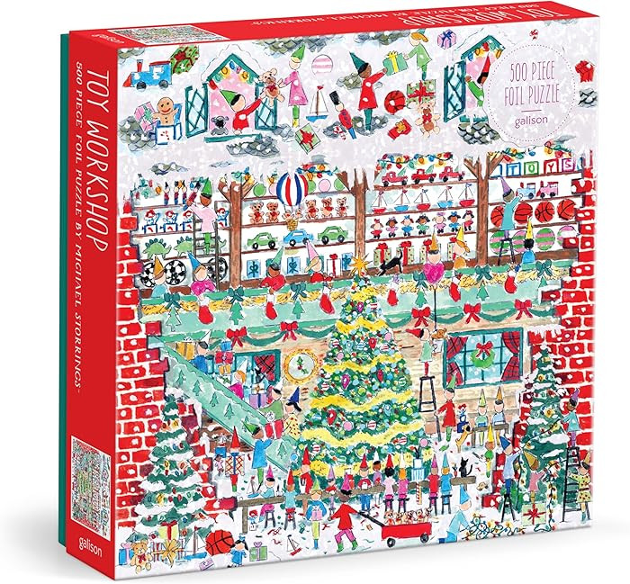 Galison Toy Workshop – 500 Piece Michael Storrings Foil Jigsaw Puzzle Featuring Beautiful Artwo... | Amazon (US)