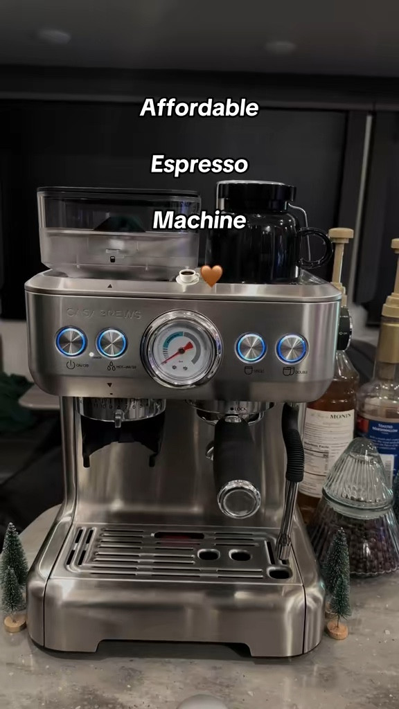 My affordable espresso machine I use every single day at home <3
All in one espresso machine. Comes with a built in grinder, pressure gauge, milk frother, milk pitcher, tamping mat, distributor, tamper, portafilter, single and double shot baskets, and a spare replacement grinder. 

#LTKHome #LTKGiftGuide