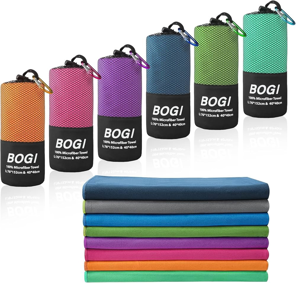 BOGI Microfiber Travel Sports Towel-Quick Dry Towel, Soft Lightweight Microfiber Camping Towel Ab... | Amazon (US)