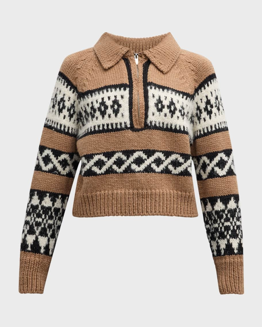 A.L.C. Carter Fair Isle Quarter-Zip Sweater | Neiman Marcus