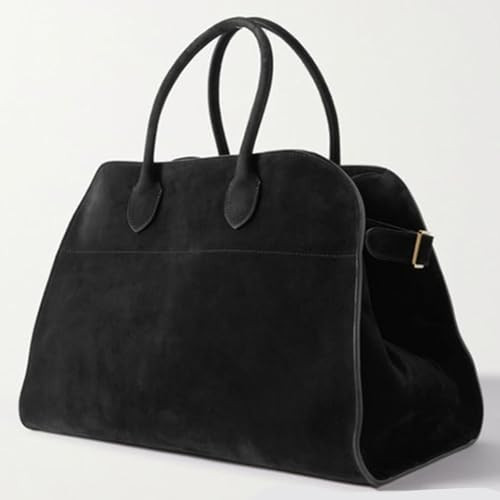 UUXUUX 2025 Suede Tote Bag for Women Large Tote Bag Retro Top-Handle Work Bag Trendy Suede Shoulder Bag (Black) | Amazon (US)