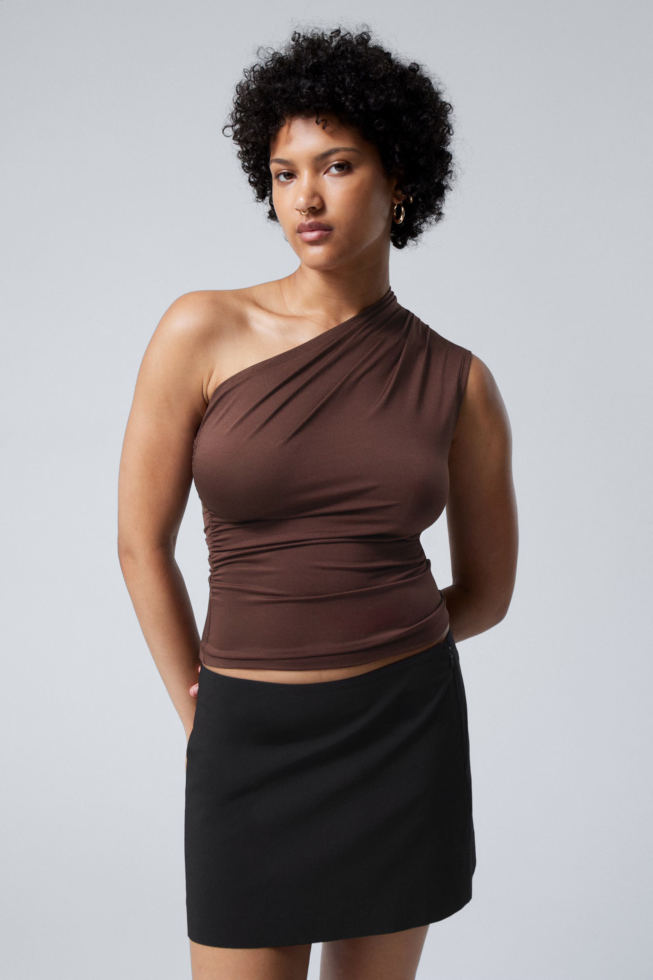 Sleeveless Gathered One-shoulder Top | H&M (UK, MY, IN, SG, PH, TW, HK)