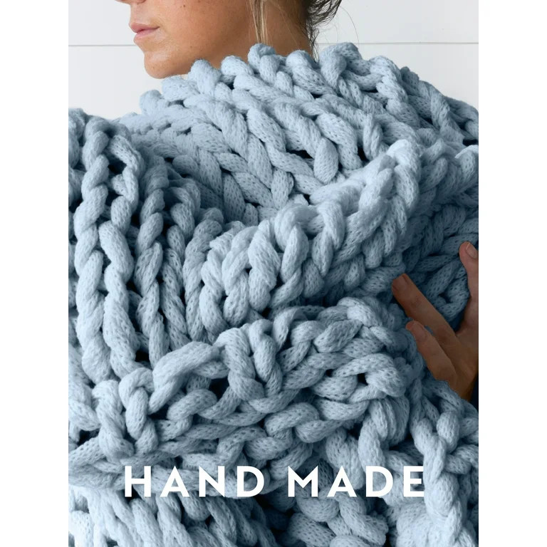 Comfort Canopy - Ivory Oversized Chunky Hand-Knit Throw Blanket | Walmart (US)