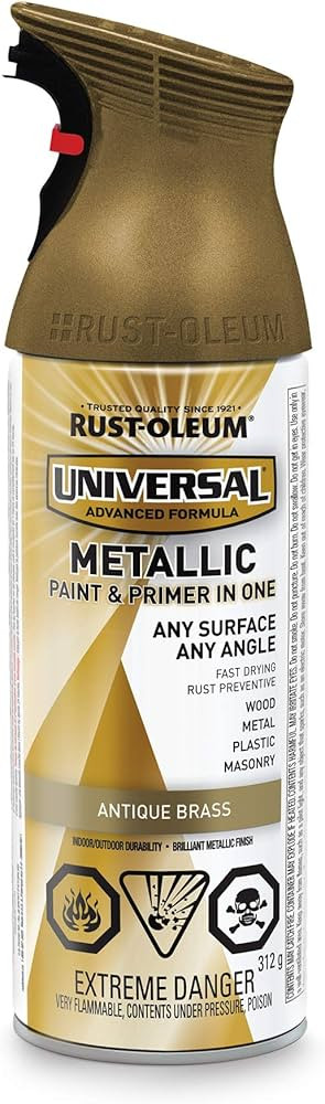 Rust-Oleum Universal Metallic Finish in Antique Brass, 312g | Amazon (CA)