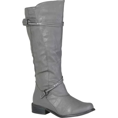 Women s Journee Collection Harley Extra Wide Calf Knee High Boot Grey Faux Leather 9 M | Walmart (US)