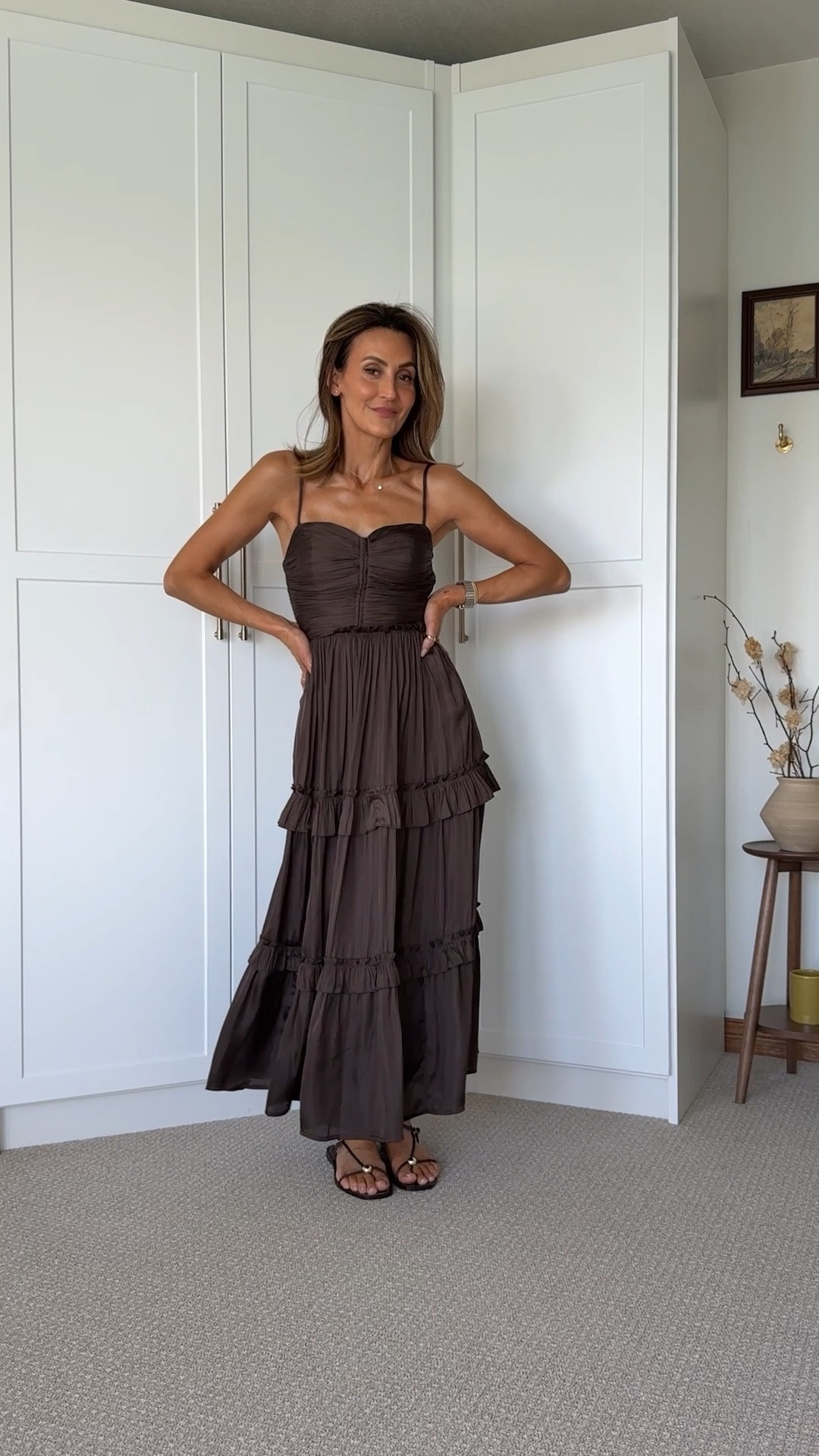 Day 2 of Date Night Outfits 🤎✨ this one is Resort wear inspired, for beach travel dates or a wedding guest outfit! 

Dress size xs, love the movement, can be dressed up w heels or down with flats, 

#LTKStyleTip #LTKWatchNow #LTKWedding