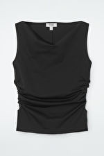 COWL-NECK GATHERED SLEEVELESS TOP | COS UK