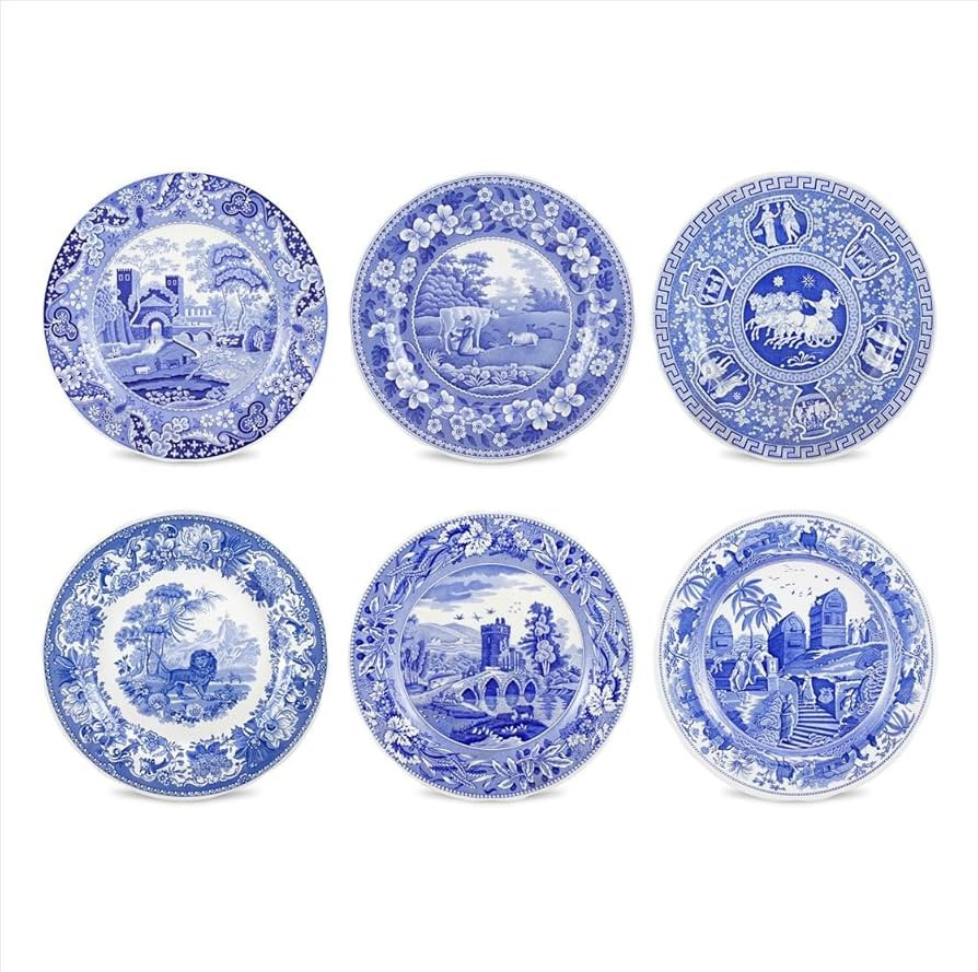 Spode Blue Room Traditions Plates | Set of 6 | 10.5-Inch Dinner and Salad Plate | Blue Serving Pl... | Amazon (US)