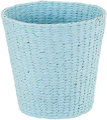 Household Essentials Blue Wicker Waste Basket Paper Rope | Amazon (US)