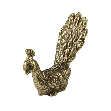 flameer Brass Peacock Figurine Antique Peacock Figurine for Bedroom Home Living Room | Walmart (US)