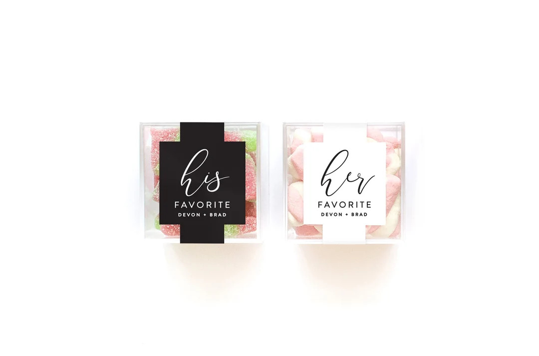 His & Her Favorite Wedding Favor Cubes - Wedding Favor Cube - Clear Acylic Cube - Personalized Fa... | Etsy (US)