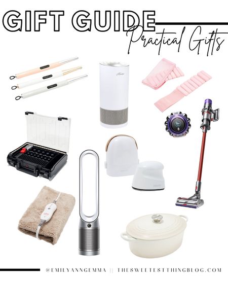 Practical Gifts, QVC, Le Creuset, battery organizer, Dyson Vacuum, heating pad, air purifier, steamer, ankle weights, lighter, gift guide 

#LTKGiftGuide #LTKhome