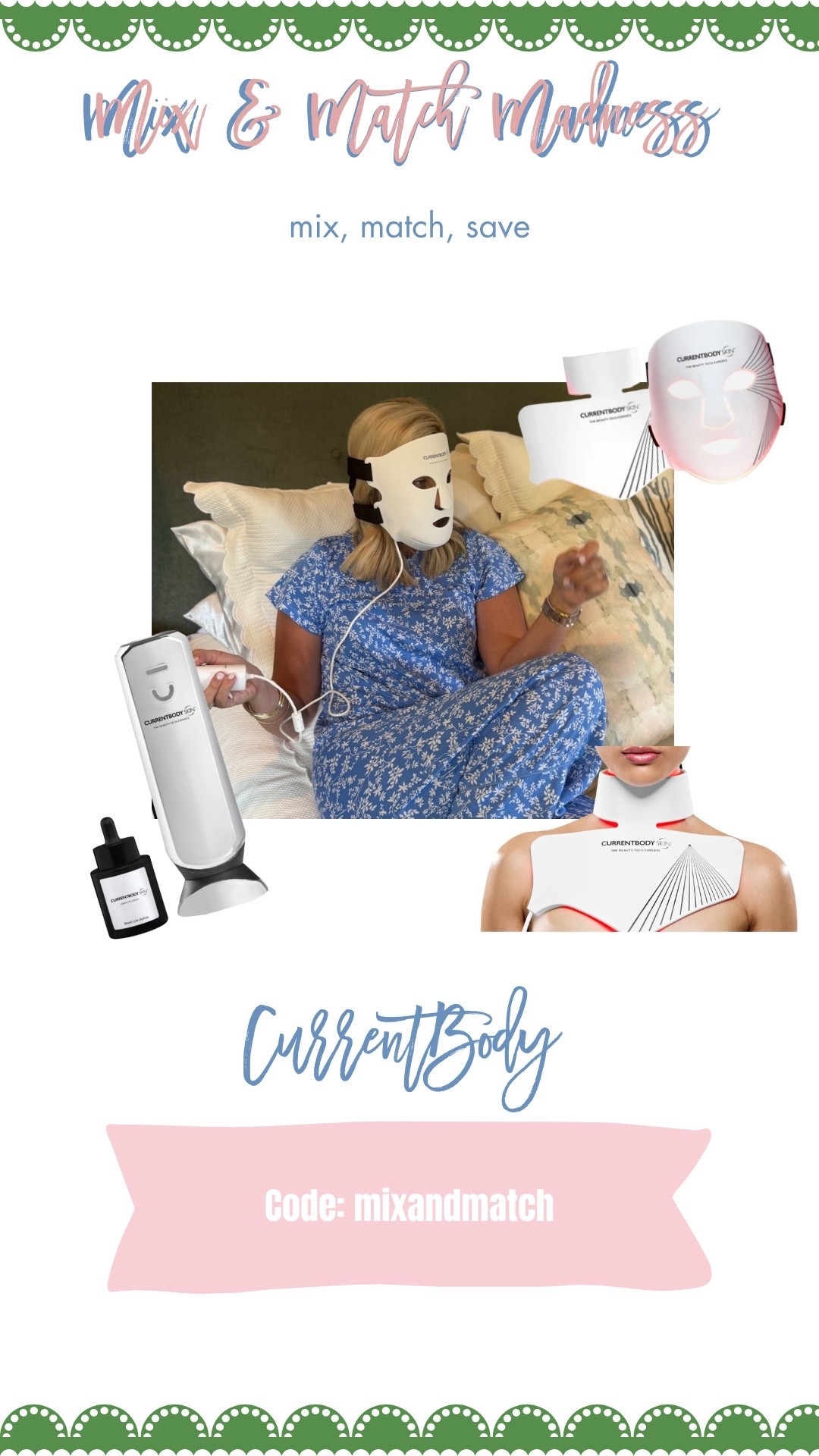 Y’all have seen me in this mask so many times. I like to wear it when I’m exercising,  while answering emails or when we are watching a show. One of the best things I’ve added to my skin regimen! 

Use my code mixandmatch for 10% off￼

#LTKmomlife #LTKselfcare #LTKOver40