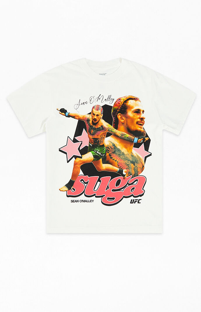 Men's UFC Sphere Pink Suga Sean O'Malley Oversized T-Shirt in White - Size Small | PacSun
