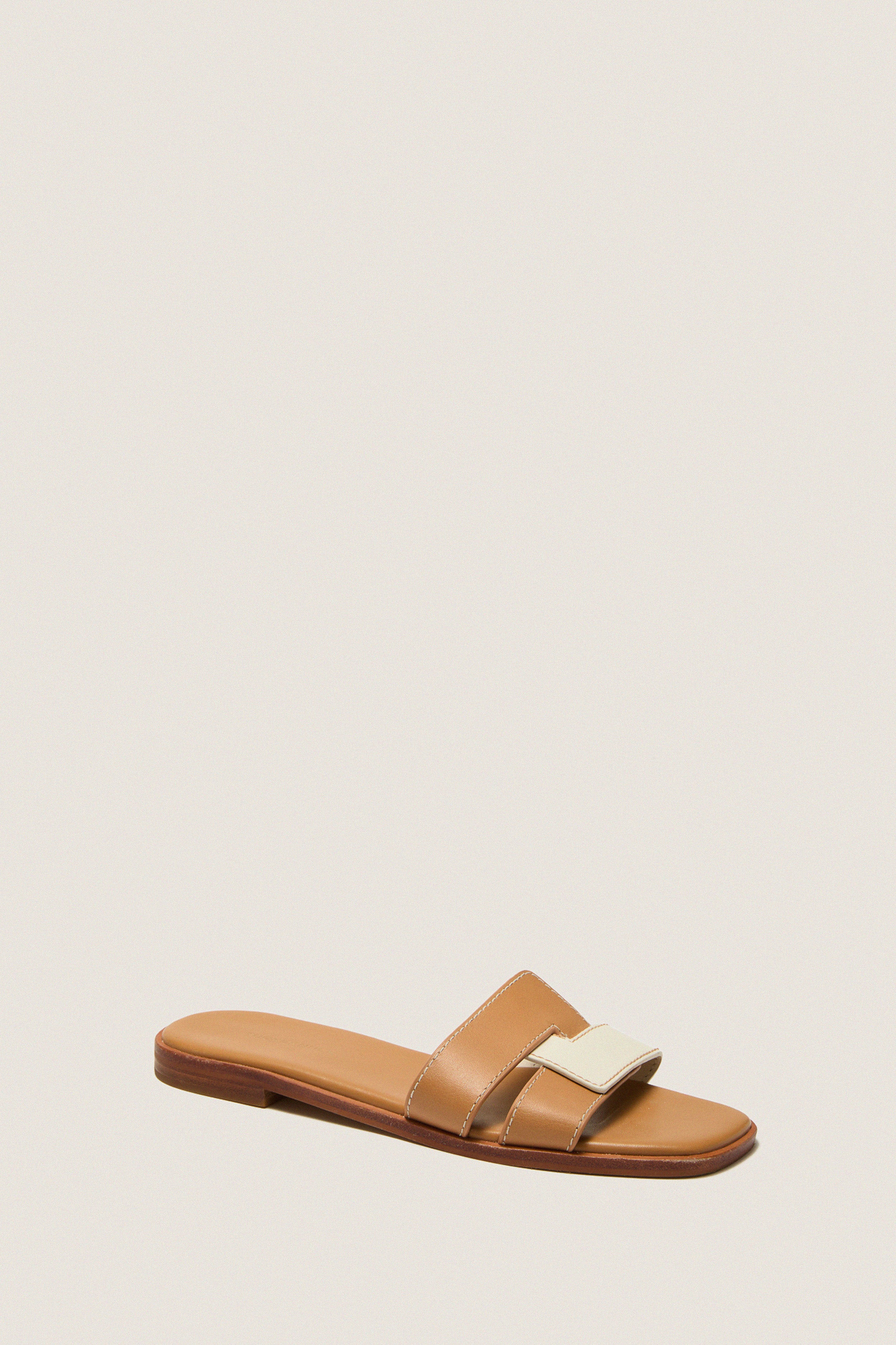 Cognac and White Leather Muse Sandals | Tuckernuck (US)