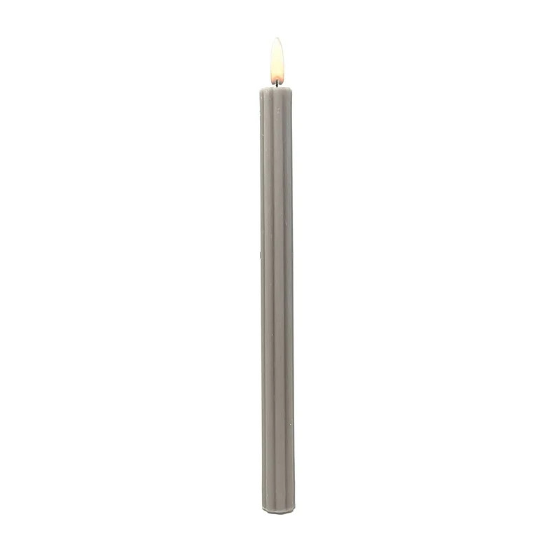 Mainstays Paraffin Wax 10" Ribbed Taper Candle, Unscented, Taupe | Walmart (US)