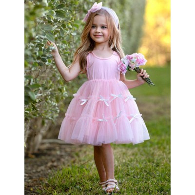 Blooming with Bows Sleeveless Tutu Dress Mia Belle Girls, Pink, 10-12 | Target