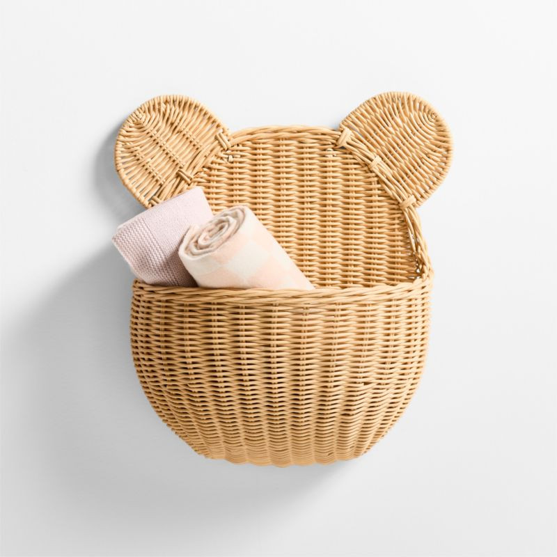 Wicker Bear Kids Wall Basket | Crate & Kids | Crate & Barrel