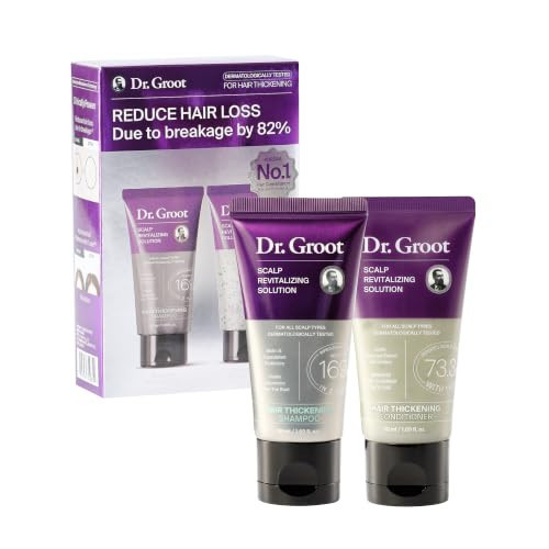 Dr. Groot Hair Thickening Essentials Travel Set, Biotin Shampoo, Reducing Oil Conditioner, Korean Hair Care, Scalp Revitalizing Solution | Amazon (US)