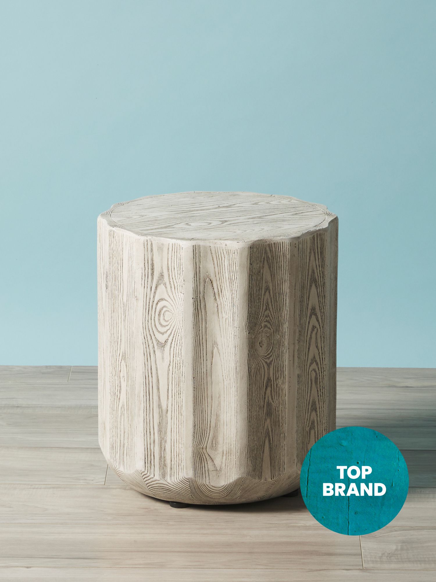 17in Faux Wood Fluted Accent Table | Living Room | HomeGoods | HomeGoods