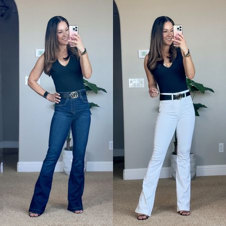 The slim fit flare jeans that have no button or zipper that gets in the way 🙌🏼 these fit AMAZING and give your legs that extra length you need! 
Get 10% off code: HOLLYFXSPANX
Get all the details at: www.everydayholly.com

Flare jeans  spanx  spanx jeans  flare jeans  slim fit jeans  dark wash jeans  white jeans  summer style  women fashion 

#LTKstyletip #LTKshoecrush
