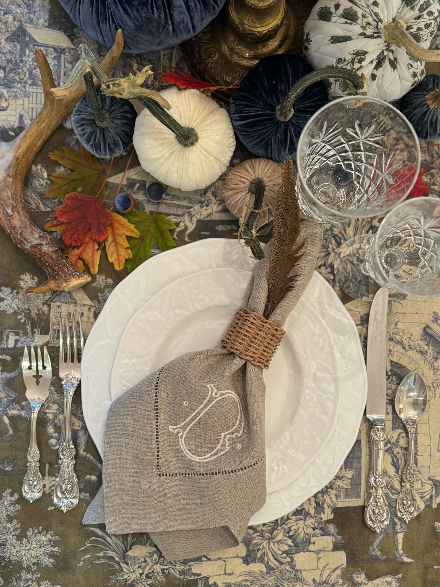 Thanksgiving to me is a time to pause and Give Thanks to God for the blessing of faith, family, and freedom. We come together around the table to break bread and enjoy the harvest. 
Setting the table is easy with the help of @thehorseshoecrab and their gorgeous assortment of tableware. My embroidered linen napkins set the tone for my table this year, evoking a natural and gathered look. You can find most everything you need for a pretty table from The Horseshoe Crab. I’ve linked it all on my LTK Shop! Just add foraged greenery! #thehorseshoecrab #ad 

#LTKFamily #LTKHoliday #LTKSeasonal