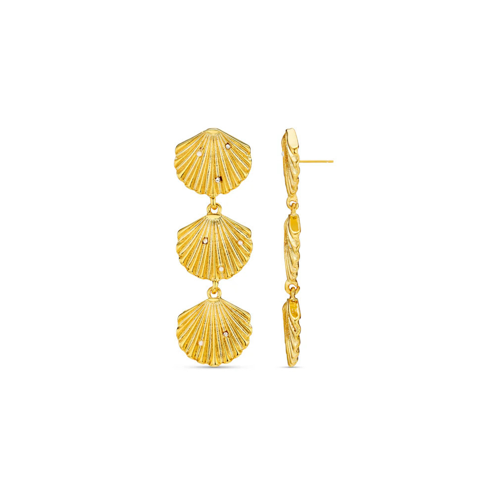 Statement Embellished Shell Drop Earrings | Orelia