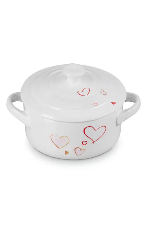 Le Creuset Mon Coeur Mini Cocotte in White at Nordstrom | Nordstrom