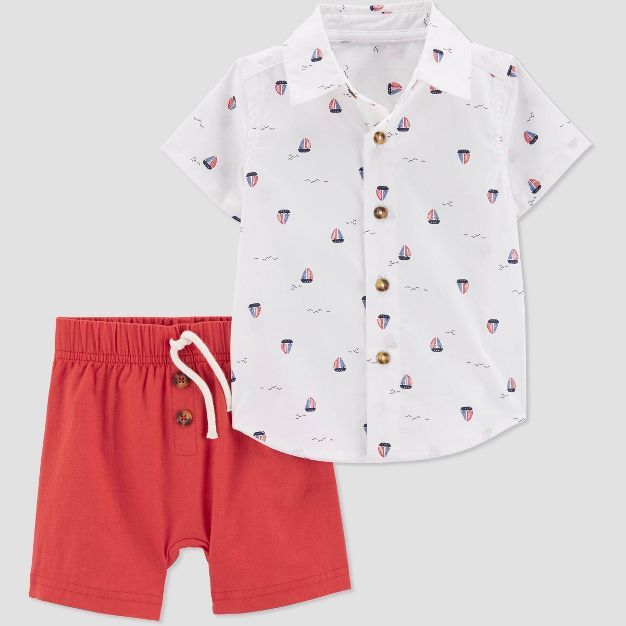 Baby Boys' 2pc Sailboat Top & Bottom Set - Just One You® made by carter's White/Red | Target