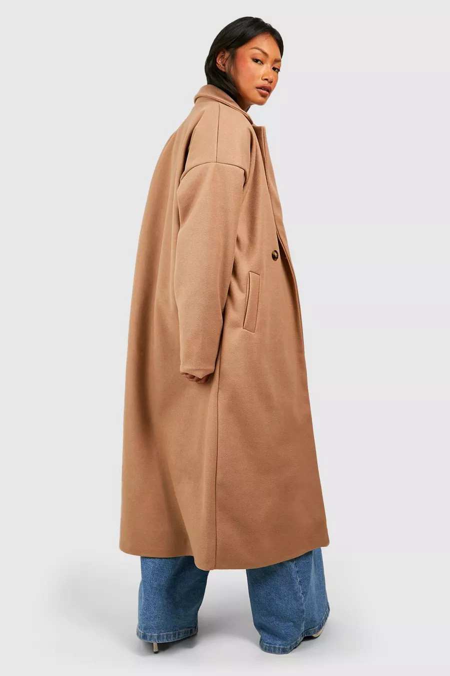 Double Breasted Wool Look Coat | Boohoo.com (US & CA)