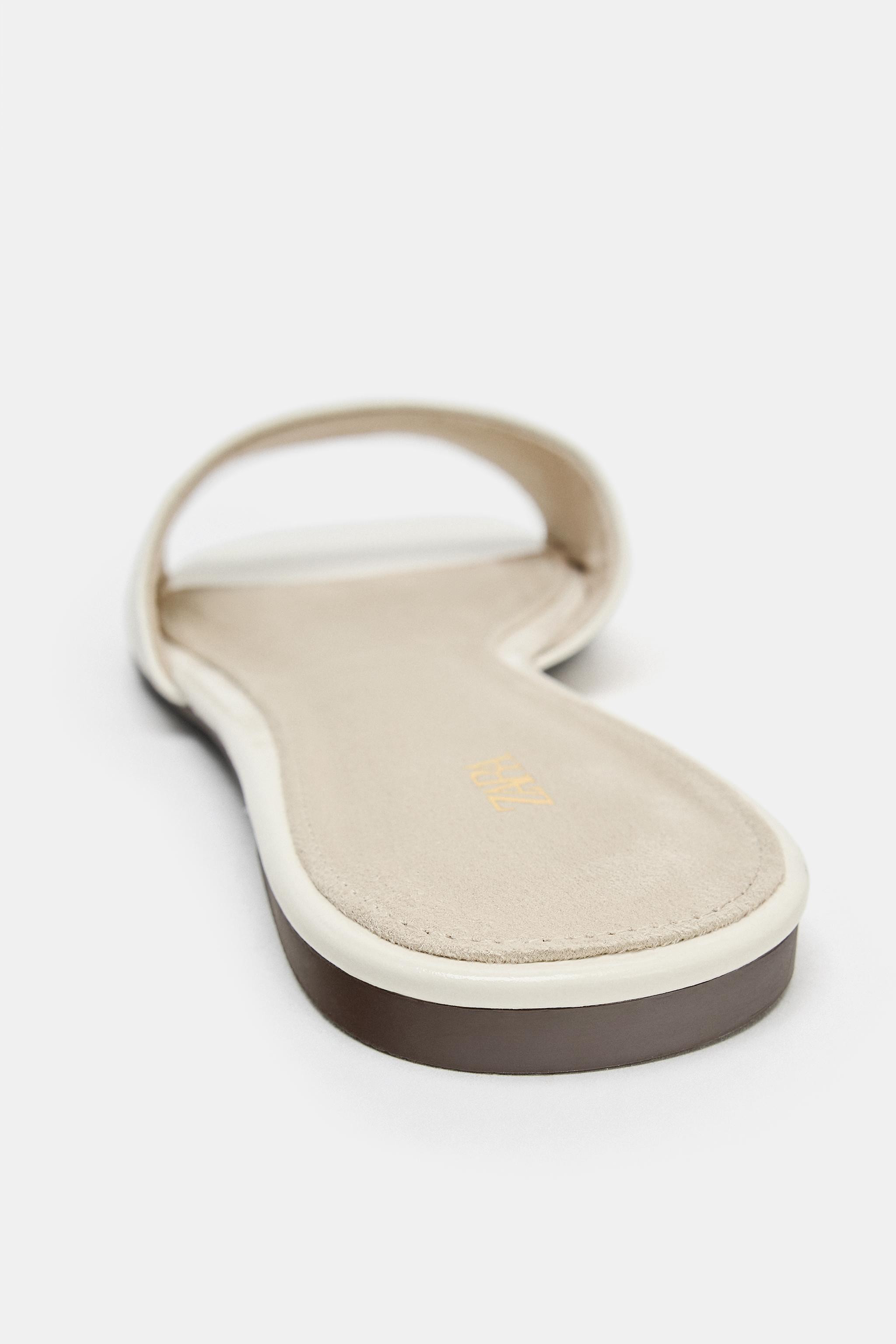 FLAT LEATHER SANDALS | Zara UK