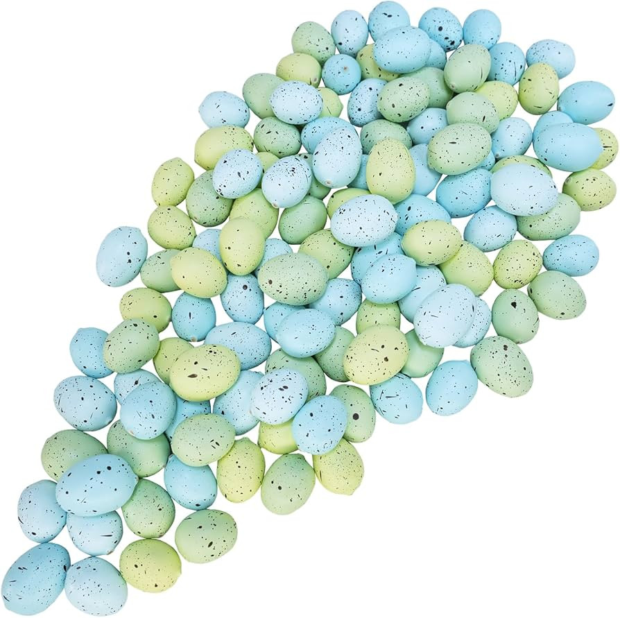 Winlyn 120 Pcs Artificial Speckled Green Blue Foam Easter Eggs Decorative Eggs 1-1.2" for Easter ... | Amazon (US)