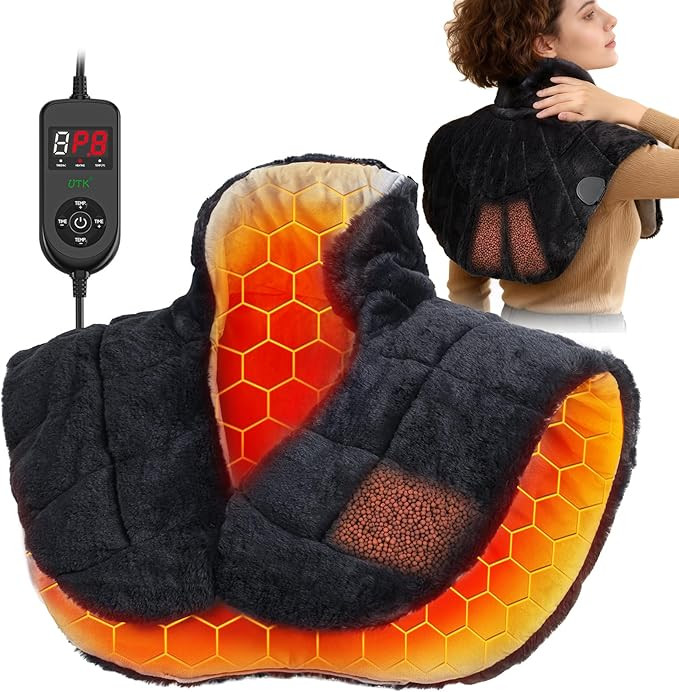 UTK Weighted Heating Pad for Neck and Shoulders and Back, 30s Fast Heat, 6X Deeper Pain Relief, F... | Amazon (US)