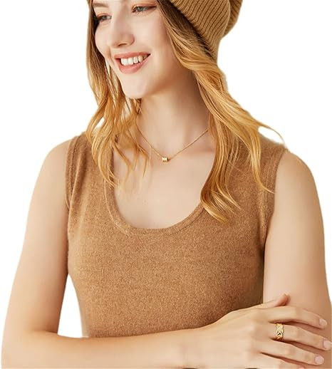 Women Sweater Vest 100% Cashmere Autumn Knitted Vest O-Neck Sexy Soft Warm Wool Vest Sleeveless S... | Amazon (US)