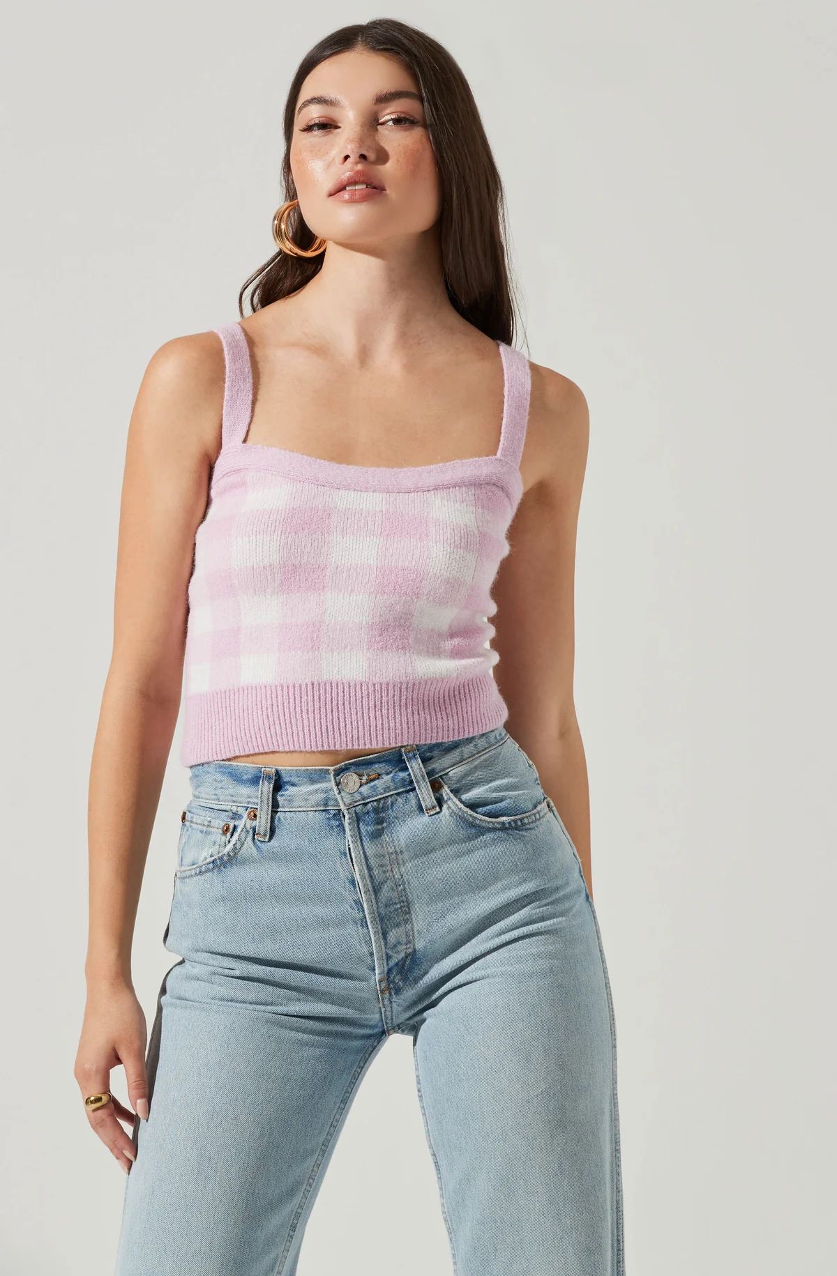 Briarwood Checkered Knit Crop Top | ASTR The Label (US)