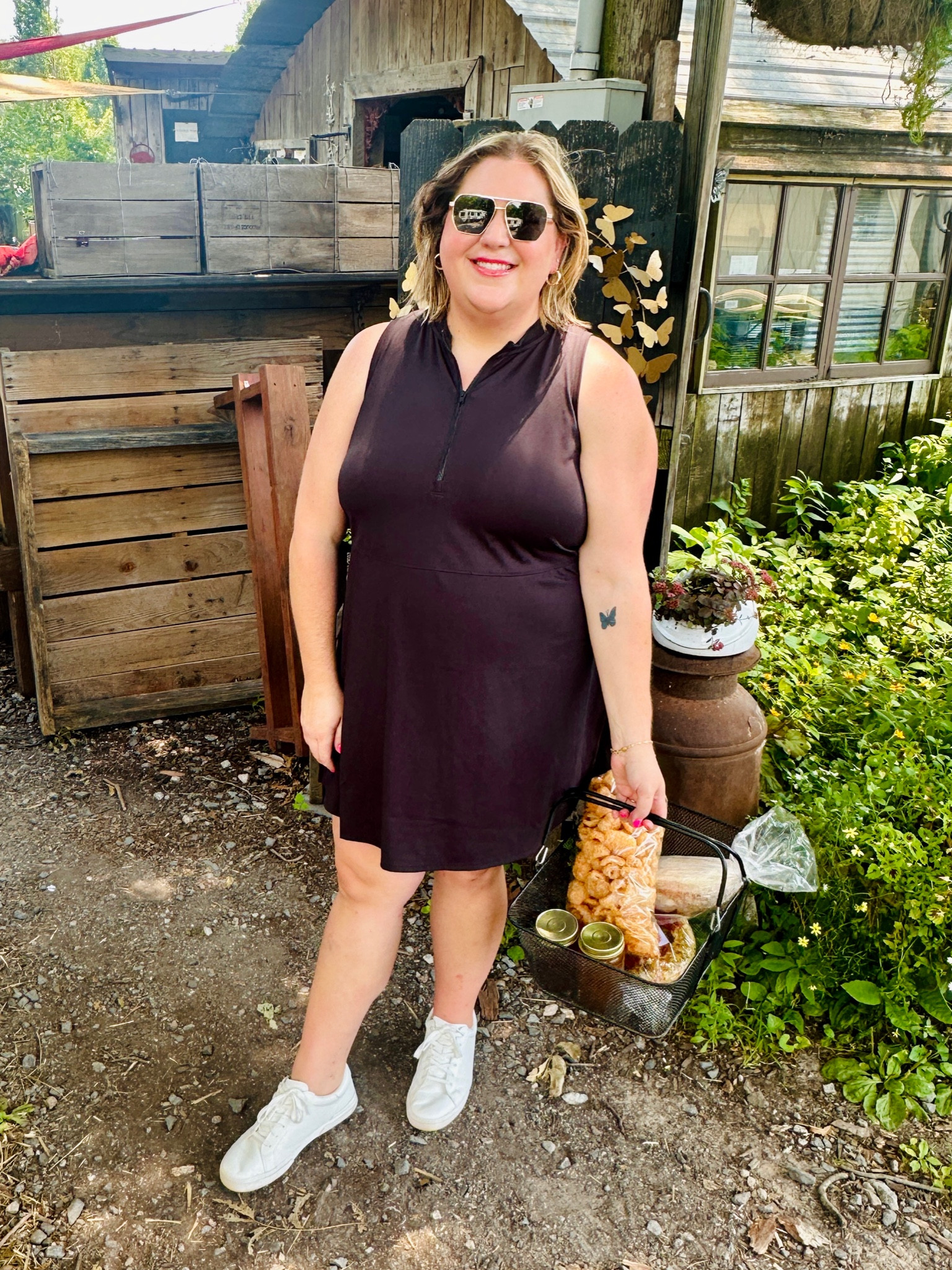 I found the perfect dress for going to the farmer’s market, and it’s half off this weekend! Comes in several colors and is lightweight and made out of dry fit material. Comes in sizes small-4X! 

I also love these sunglasses that are under $20 and on sale. These white tennis shoes are so comfortable, under $30 and come in wide width! 

I’m wearing a 2X in the dress and a 12W in the shoes  

#LTKSaleAlert #LTKActive #LTKPlusSize