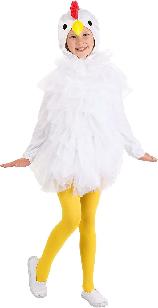 Fun Costumes Kids White Chicken Costume with Dress & Hood - Soft Fabric, Long Sleeves, Velour Hoo... | Amazon (US)