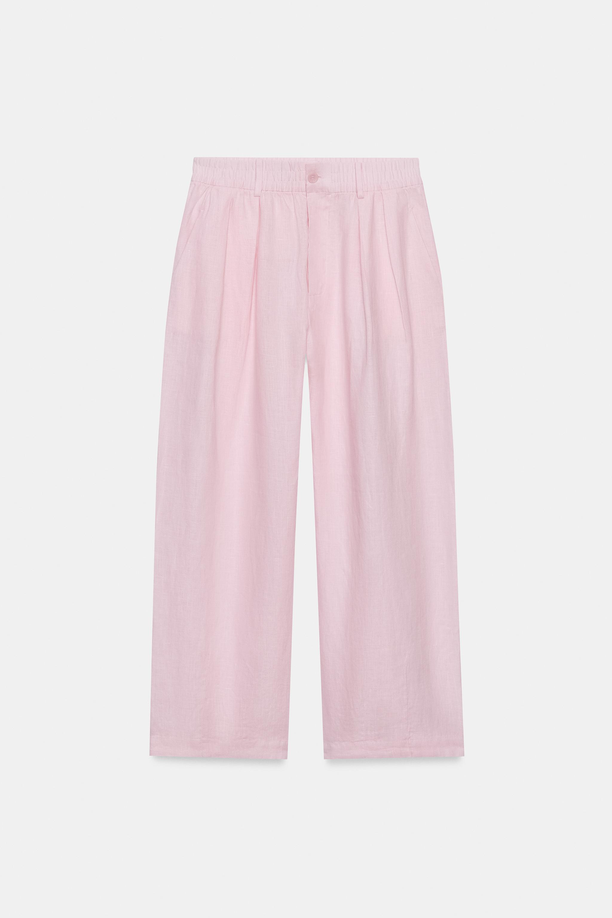 ZW COLLECTION 100% LINEN PLEATED PANTS | Zara US