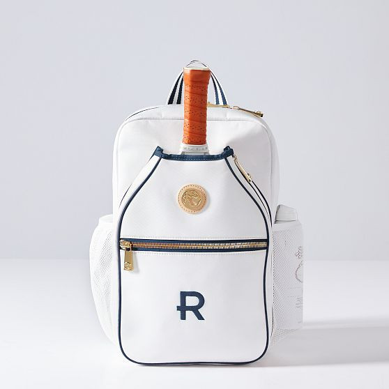 Mark & Graham x Spartina Pickleball Backpack, Ivory-Navy | Mark and Graham