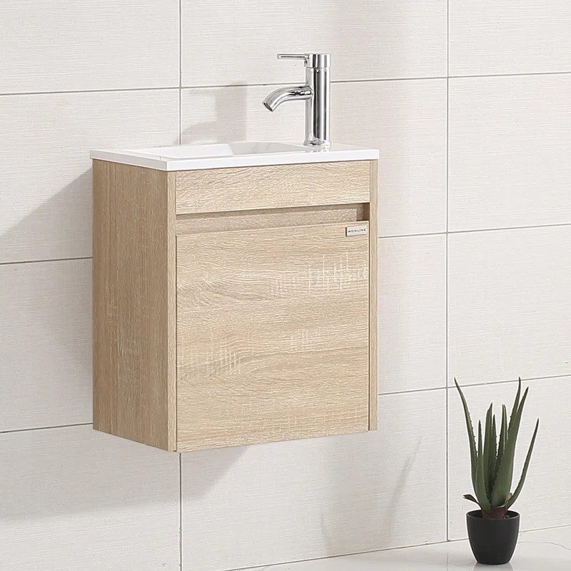 16.1'' Wall Mounted Single Bathroom Vanity with Resin Vanity Top | Wayfair North America