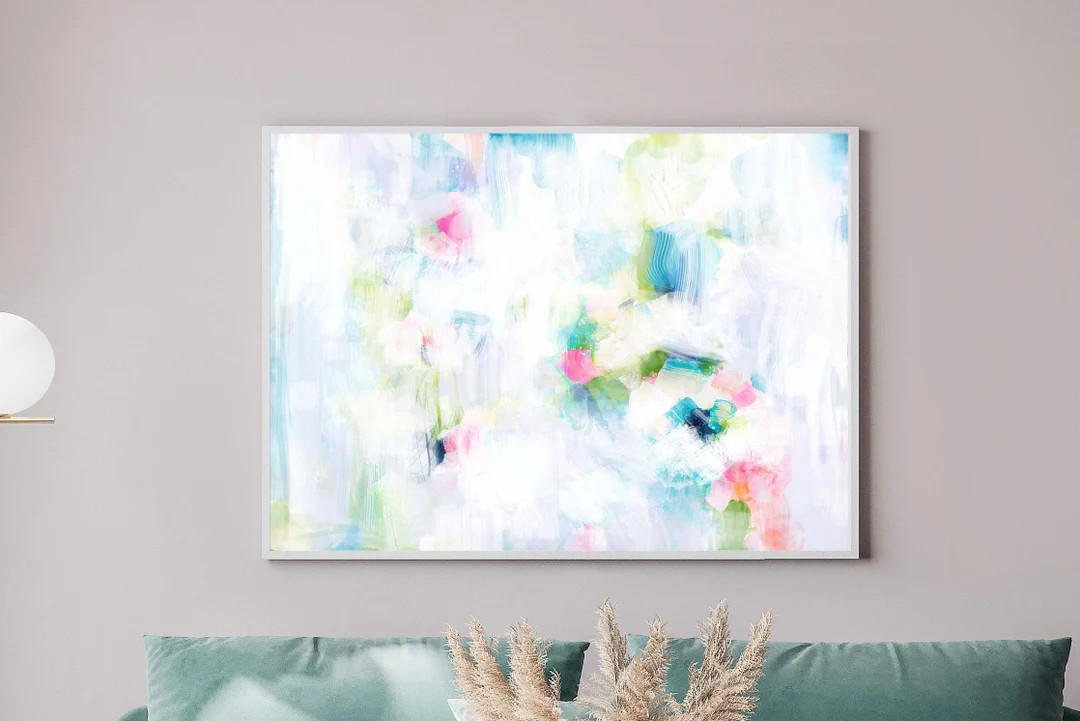 Forget Me Not Abstract Art Print Impression Arts White Decor - Etsy | Etsy (US)