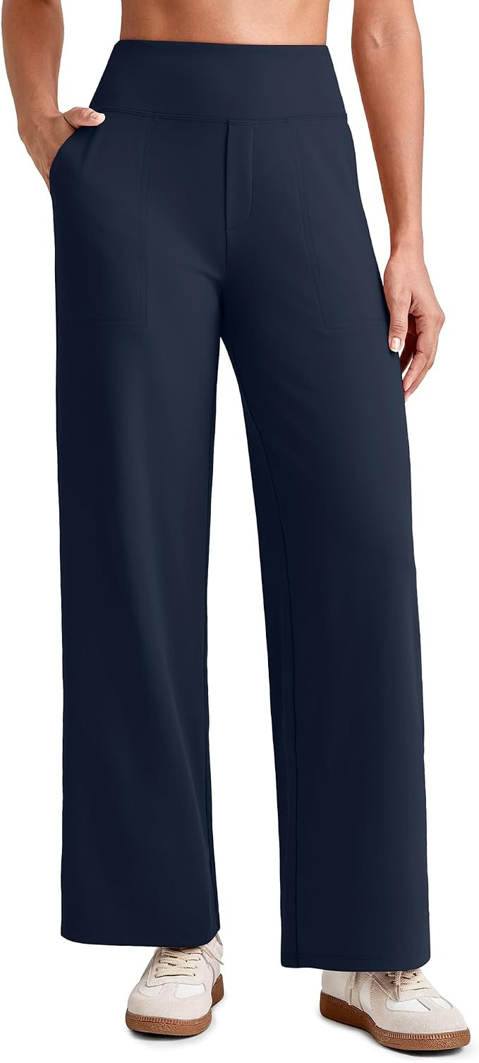G4Free EverGoing Wide Leg Ankle Pants for Petite Women with Pockets Stretch | Amazon (US)