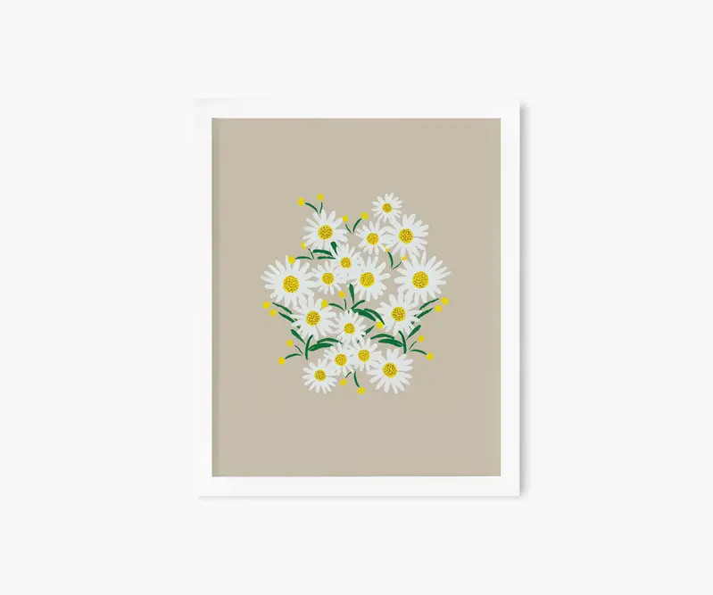 Daisies Khaki Art Print | Rifle Paper Co.